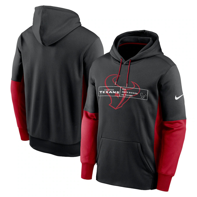 Men's Houston Texans Black Color Block Fleece Performance Pullover Hoodie Men's Houston Texans Black Color Block Fleece Performance Pullover Hoodie